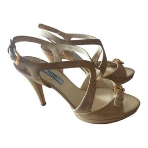 Prada Beige Slingback Heels